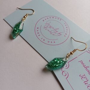 Hand Crafted Emerald Green Earrings